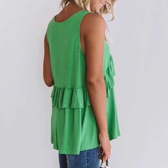 Babydoll Tank in kelly green - Picture 4 of 6